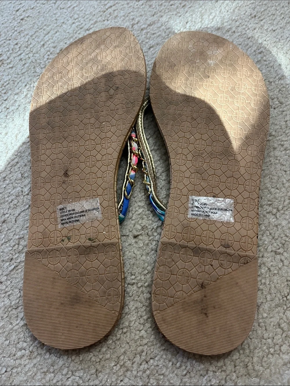 Women's Cork Flip Flops with Multicolor Braided Straps Lilly Pulitzer 7